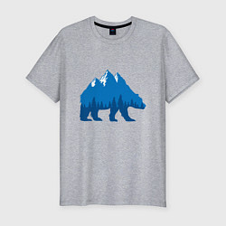 Футболка slim-fit Bear mountains, цвет: меланж
