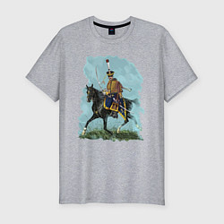 Футболка slim-fit Вахмистр Ахтырского гусарского полка 1811 - 1813 г, цвет: меланж