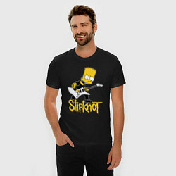 Футболка slim-fit Slipknot Барт Симпсон рокер, цвет: черный — фото 2