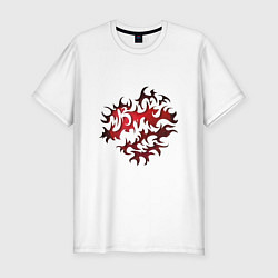 Футболка slim-fit Трайбл сердце, цвет: белый