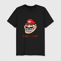 Футболка slim-fit Mario player 1, цвет: черный