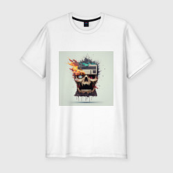 Футболка slim-fit Яркие впечатления, цвет: белый