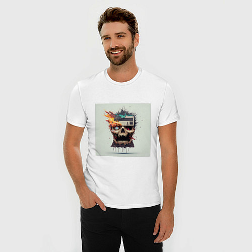 Мужская slim-футболка Яркие впечатления / Белый – фото 3
