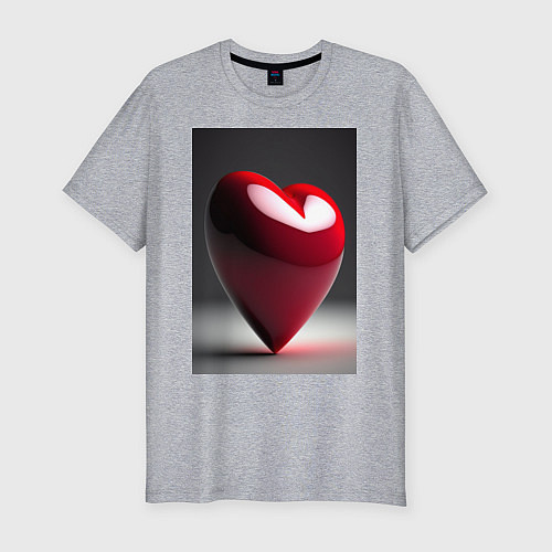 Мужская slim-футболка Сердечко, созданное нейросетью / Меланж – фото 1