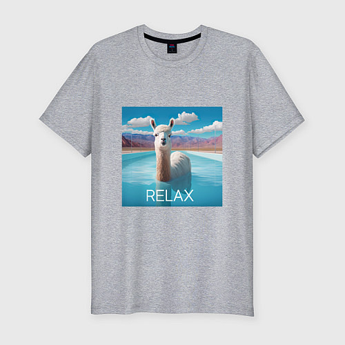 Мужская slim-футболка Relax Lama / Меланж – фото 1
