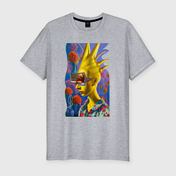 Футболка slim-fit New Bart Simpson - нейросеть - future, цвет: меланж