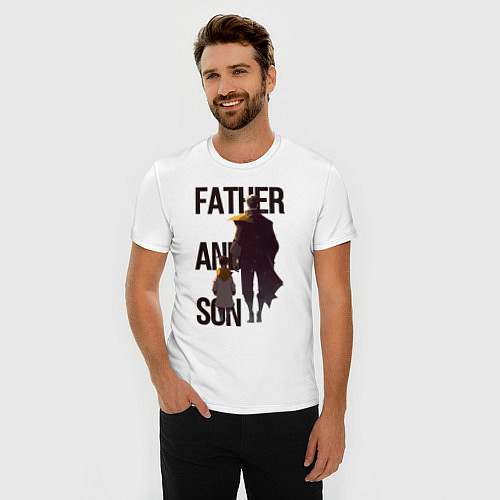 Мужская slim-футболка Отец и сын / Белый – фото 3