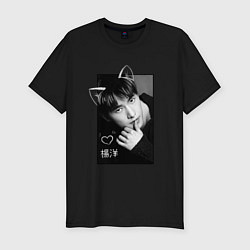 Футболка slim-fit Котик Ян Ян, цвет: черный