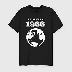 Футболка slim-fit На Земле с 1966 с краской на темном, цвет: черный