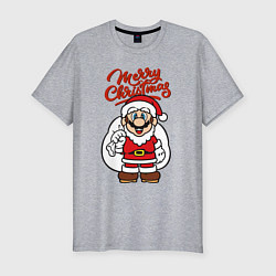 Футболка slim-fit Christmas Mario, цвет: меланж