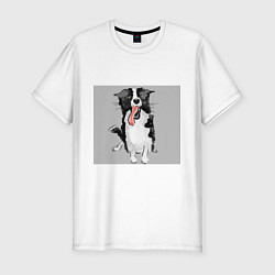 Футболка slim-fit Уставший пёс, цвет: белый