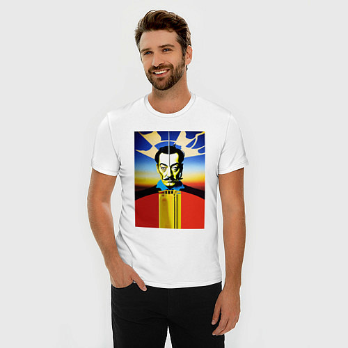 Мужская slim-футболка Salvador Dali: Fantasy Art / Белый – фото 3