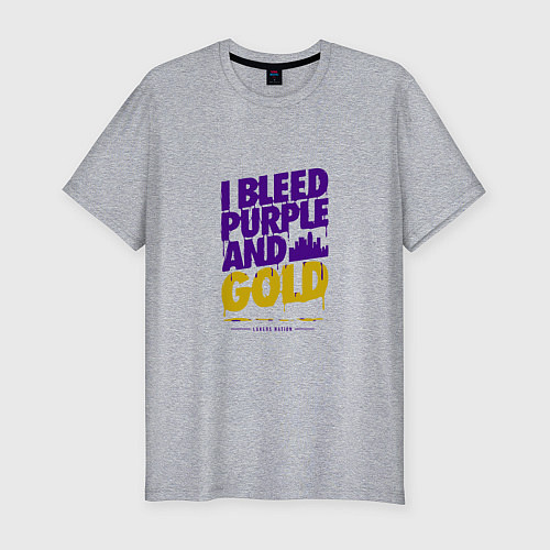 Мужская slim-футболка Lakers nation / Меланж – фото 1