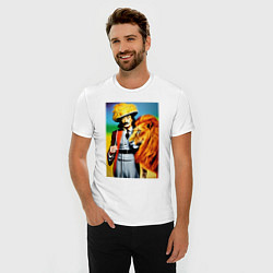 Футболка slim-fit Salvador Dali and lion, цвет: белый — фото 2