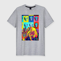 Футболка slim-fit Andy Warhol and neural network - collaboration, цвет: меланж