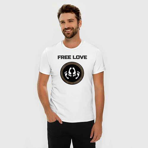 Мужская slim-футболка Свободная любовь / Белый – фото 3
