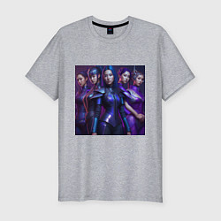 Футболка slim-fit Японские амазонки, цвет: меланж