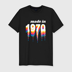 Футболка slim-fit Made in 1970 liquid art, цвет: черный