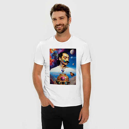 Мужская slim-футболка Сальвадор Дали: Сюрреализм / Белый – фото 3