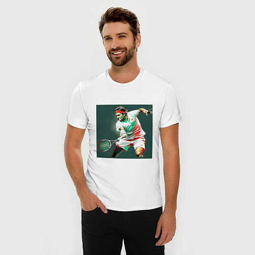 Мужская slim-футболка Точный удар / Белый – фото 3