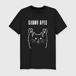 Футболка slim-fit Guano Apes рок кот, цвет: черный