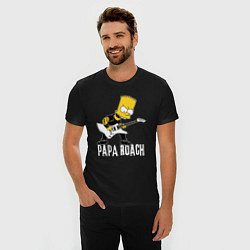 Футболка slim-fit Papa Roach Барт Симпсон рокер, цвет: черный — фото 2