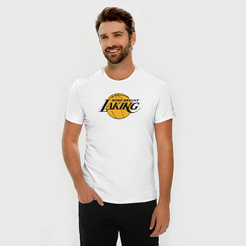 Мужская slim-футболка Kobe Bryant laking / Белый – фото 3