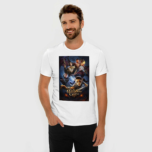 Мужская slim-футболка Baldurs Gate 3 art / Белый – фото 3