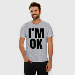 Футболка slim-fit Im ok: большая надпись, цвет: меланж — фото 2