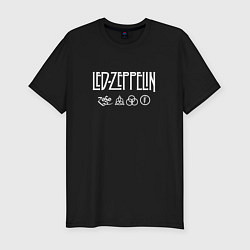 Футболка slim-fit Led Zeppelin символы, цвет: черный