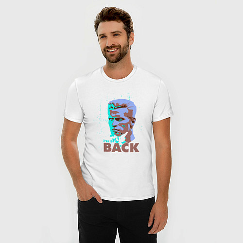 Мужская slim-футболка Terminator art / Белый – фото 3
