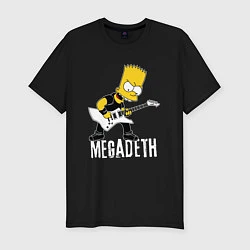 Футболка slim-fit Megadeth Барт Симпсон рокер, цвет: черный