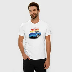 Футболка slim-fit Маслкар Chevrolet Corvette Stingray, цвет: белый — фото 2