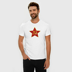 Футболка slim-fit СССР звезда, цвет: белый — фото 2
