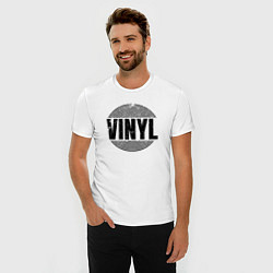 Футболка slim-fit Vinyl надпись с пластинкой, цвет: белый — фото 2
