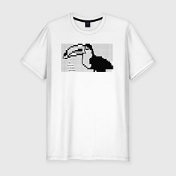 Футболка slim-fit Le toucan has arrived - Twitch ASCII art, цвет: белый