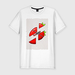Футболка slim-fit Клубника по частям, цвет: белый