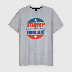 Футболка slim-fit Трамп президент, цвет: меланж