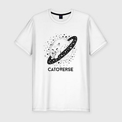 Футболка slim-fit Котовселенная, цвет: белый