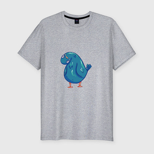 Мужская slim-футболка Инакомыслящий голубь / Меланж – фото 1