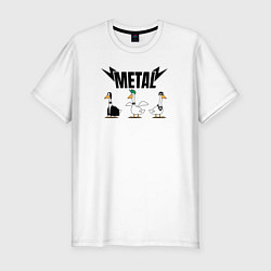 Футболка slim-fit Гуси metal, цвет: белый