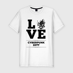 Футболка slim-fit Cyberpunk 2077 love classic, цвет: белый