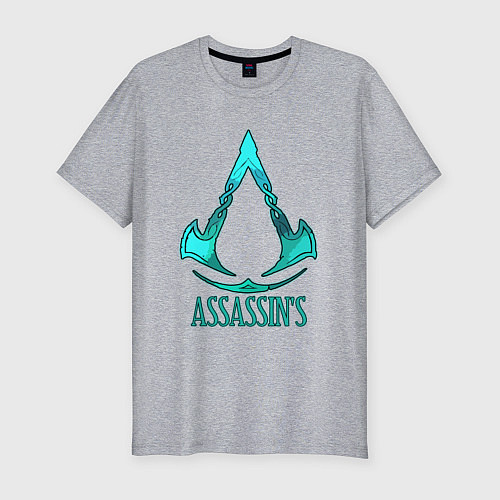 Мужская slim-футболка Assassins Creed art / Меланж – фото 1