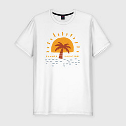 Футболка slim-fit Summer vacation, цвет: белый