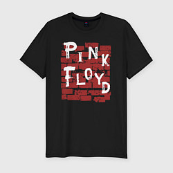Футболка slim-fit Рок музыка pink floyd стена, цвет: черный