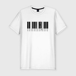 Футболка slim-fit Музыкальная любовь, цвет: белый
