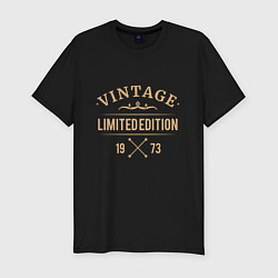 Футболка slim-fit Vintage limited edition 1973, цвет: черный