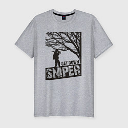 Футболка slim-fit Get down sniper, цвет: меланж