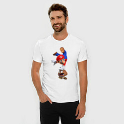 Футболка slim-fit Марио на грибе, цвет: белый — фото 2