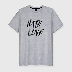 Футболка slim-fit Hate love Face, цвет: меланж